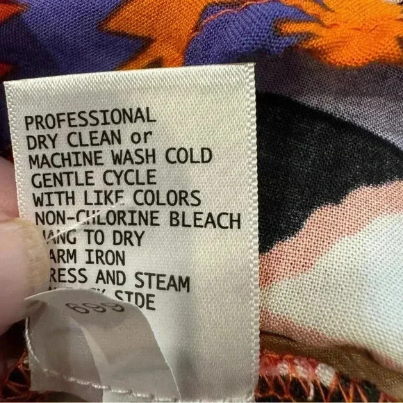 Christian Siriano women’s button down cropped geometric print size L - Picture 10 of 10